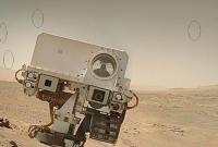 Flying Spacecraft in Curiosity Rover Mars Photo